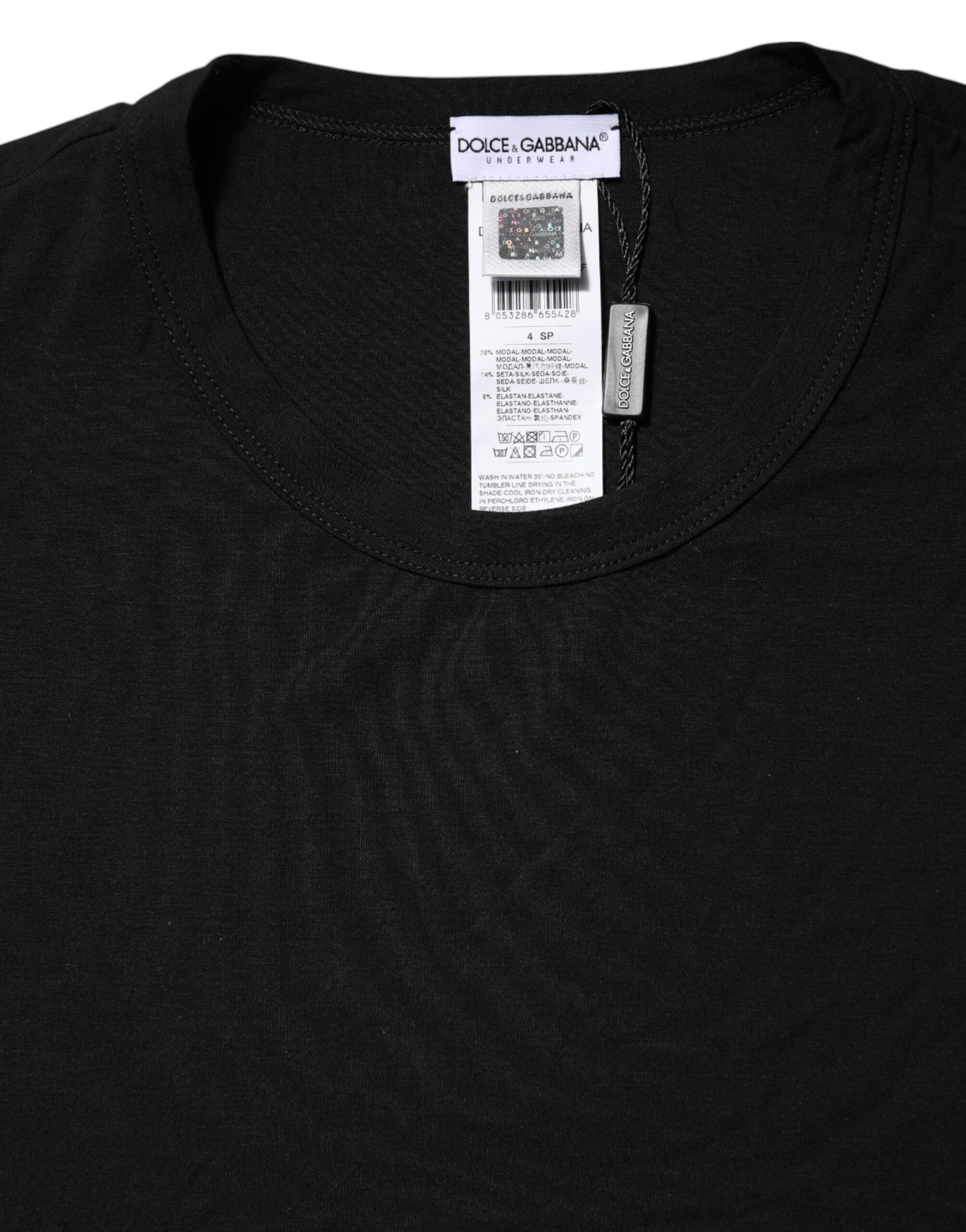 Dolce & Gabbana Black Modal Men Crew Neck Underwear T-shirt