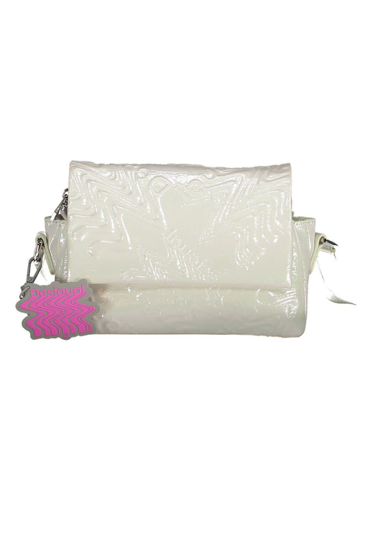 Desigual Iridescent Adjustable Shoulder Bag in White