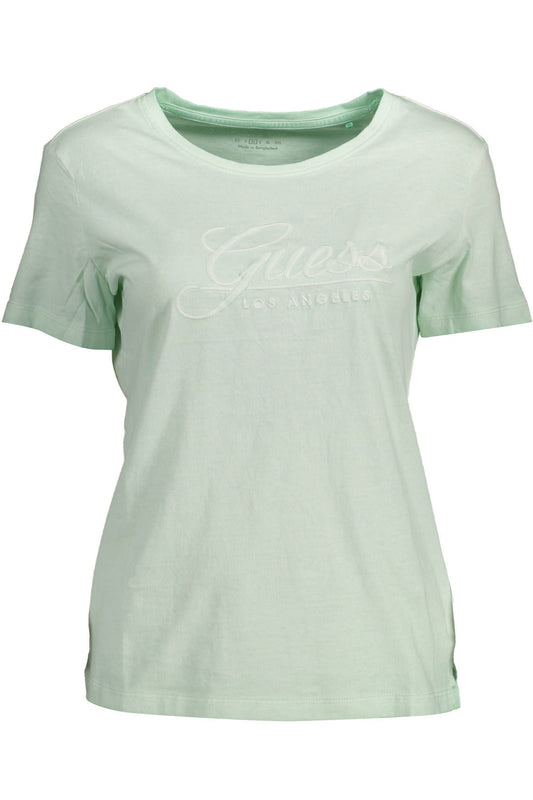 Guess Jeans Elegant Green Embroidered Logo Tee