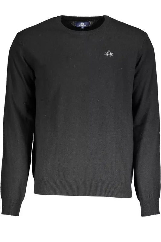 La Martina Elegant Black Wool-Cashmere Sweater