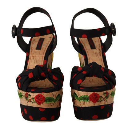 Dolce & Gabbana Multicolor Silk Blend Platform Heels