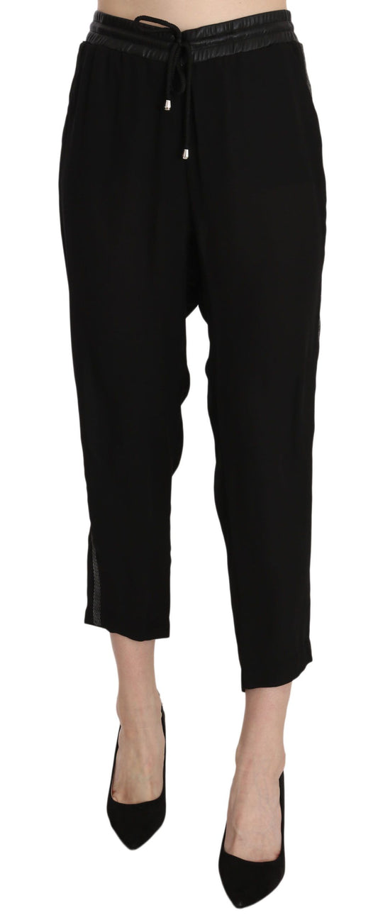 Guess - Pantalon court taille haute - Noir