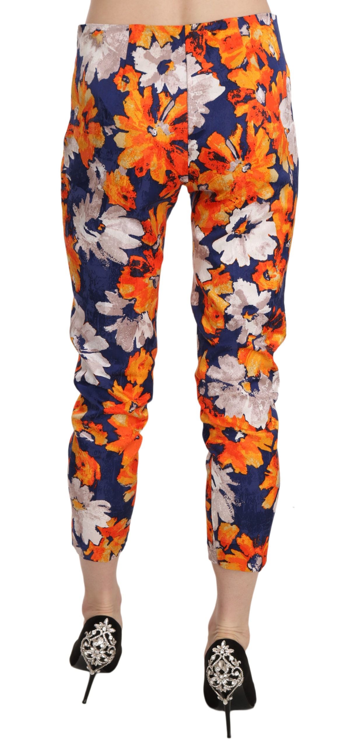 Pantalon skinny taille mi-haute à imprimé fleuri Lanacaprina