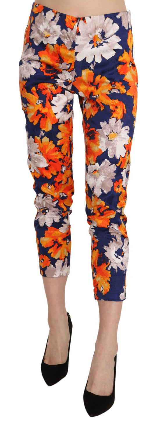 Pantalon skinny taille mi-haute à imprimé fleuri Lanacaprina