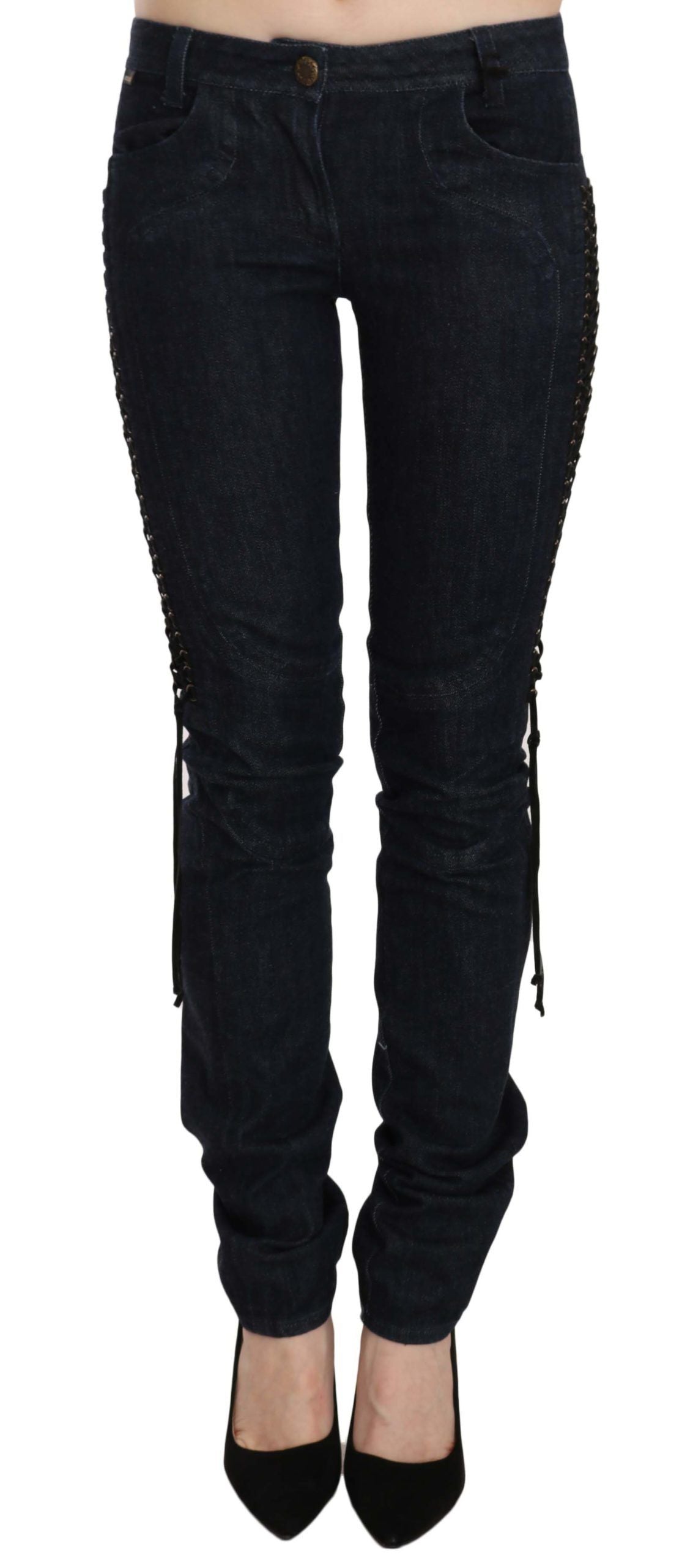 Just Cavalli Elegant Low Waist Skinny Trousers