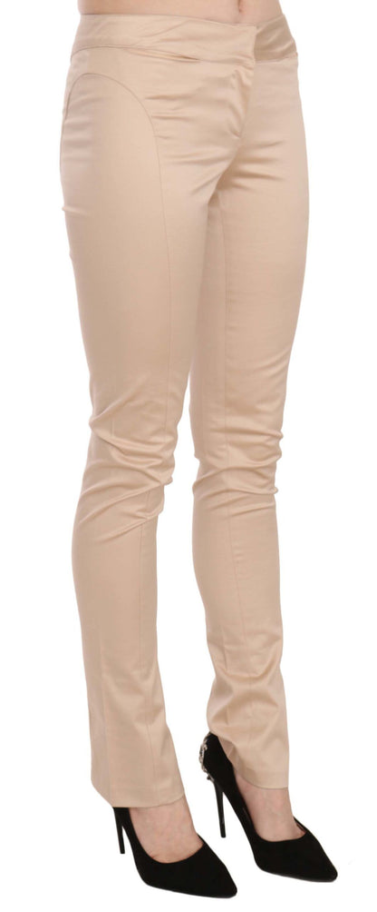 Pantalones pitillo de talle bajo color crema elegantes de Just Cavalli