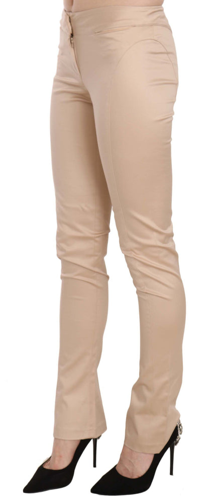 Pantalones pitillo de talle bajo color crema elegantes de Just Cavalli