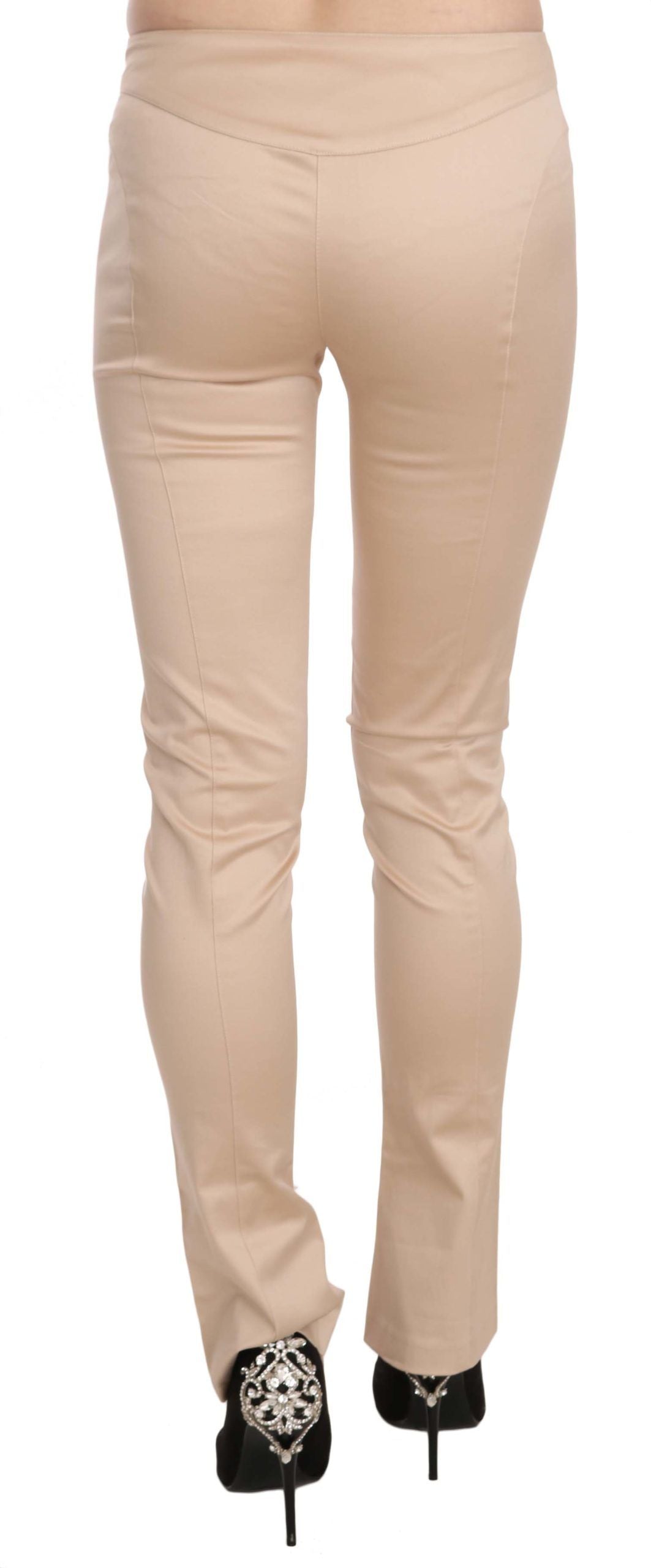 Pantalones pitillo de talle bajo color crema elegantes de Just Cavalli