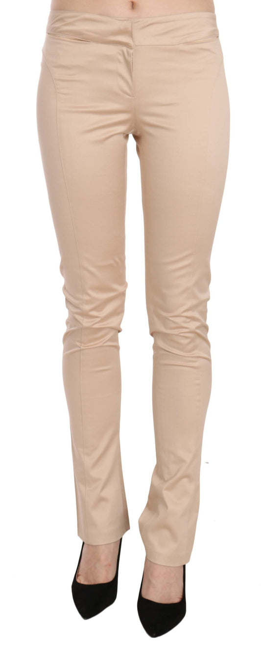 Pantalones pitillo de talle bajo color crema elegantes de Just Cavalli