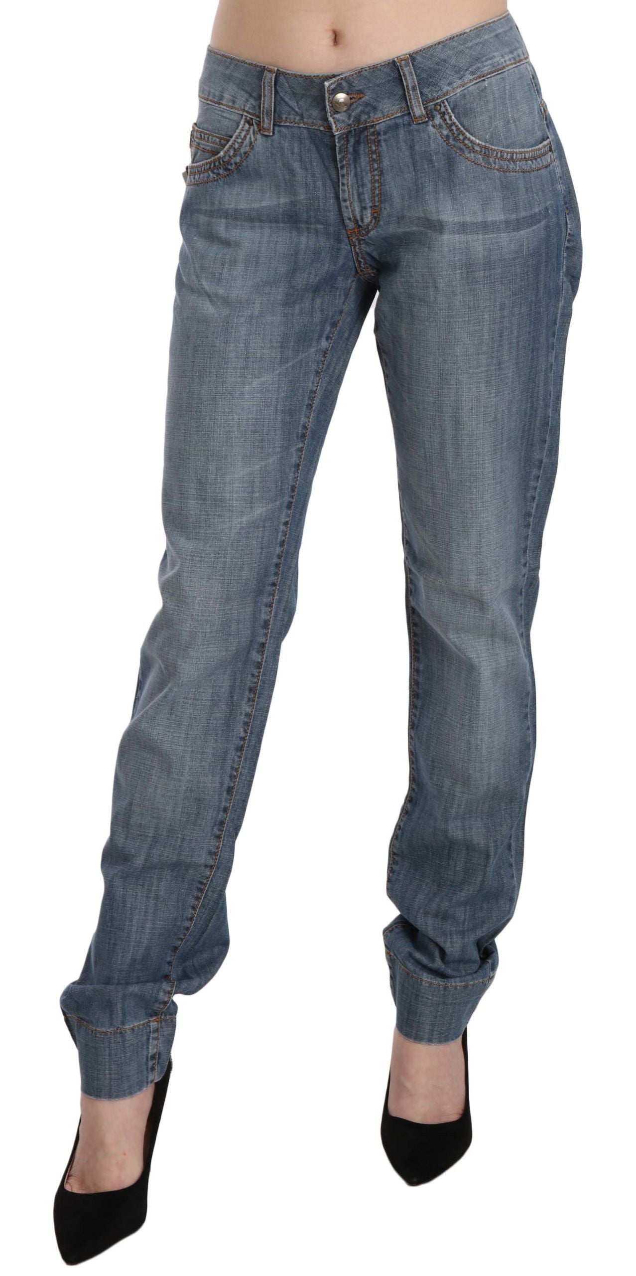 Just Cavalli - Jean slim en denim délavé bleu