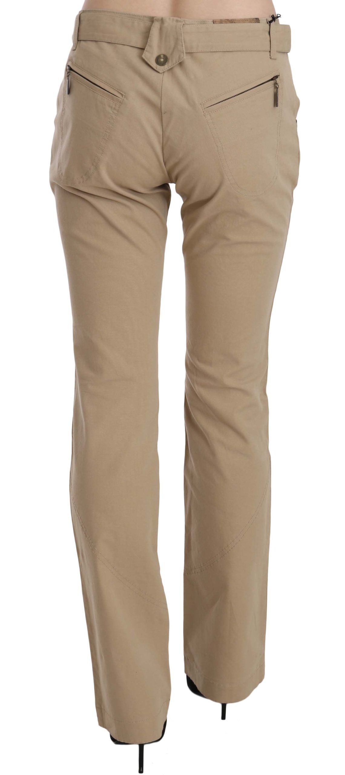 Just Cavalli - Pantalon droit beige taille moyenne