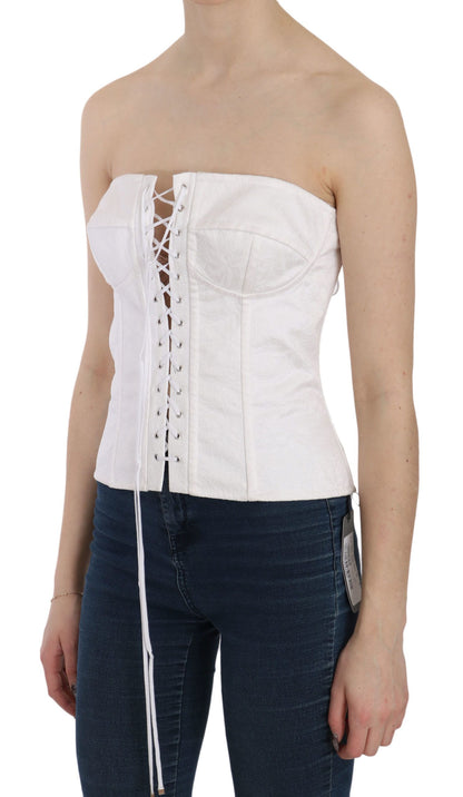 Haut corset sans bretelles blanc Dolce &amp; Gabbana