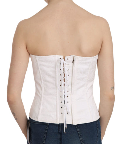 Haut corset sans bretelles blanc Dolce &amp; Gabbana