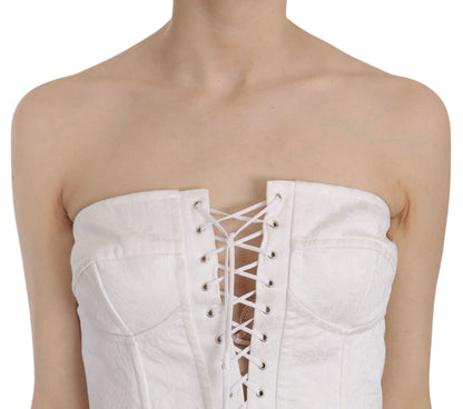 Haut corset sans bretelles blanc Dolce &amp; Gabbana