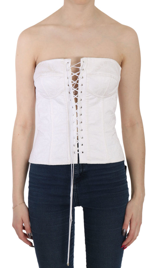 Haut corset sans bretelles blanc Dolce &amp; Gabbana