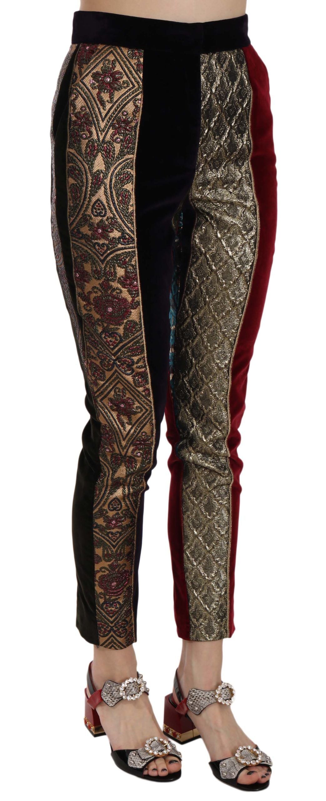 Dolce &amp; gabbana pantalon court en jacquard multicolore