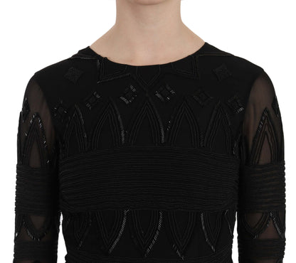 Mini-robe en soie noire John Richmond avec sequins