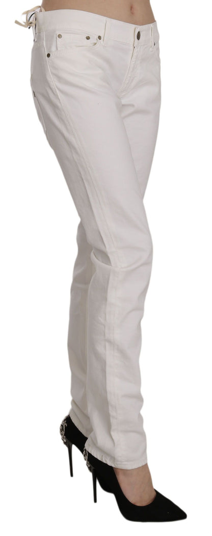 Pantalon skinny blanc en coton mélangé Dondup