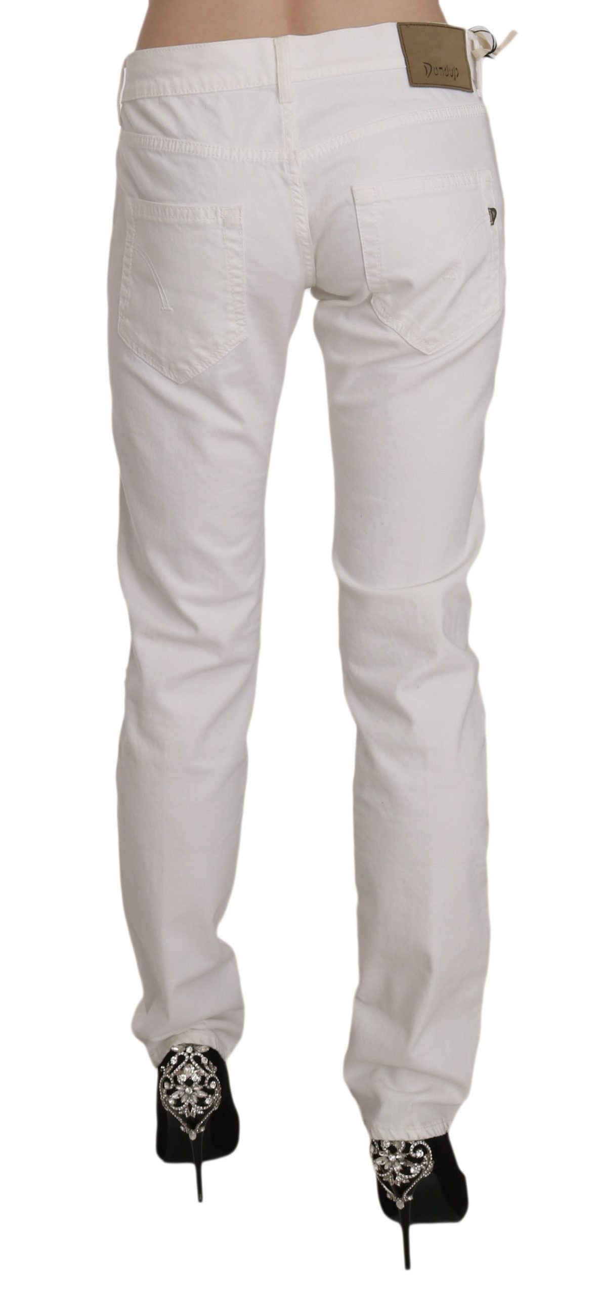 Pantalon skinny blanc en coton mélangé Dondup