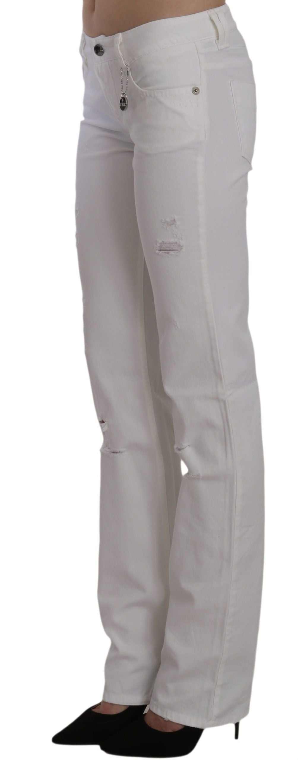 Costume national jean slim fit en coton blanc