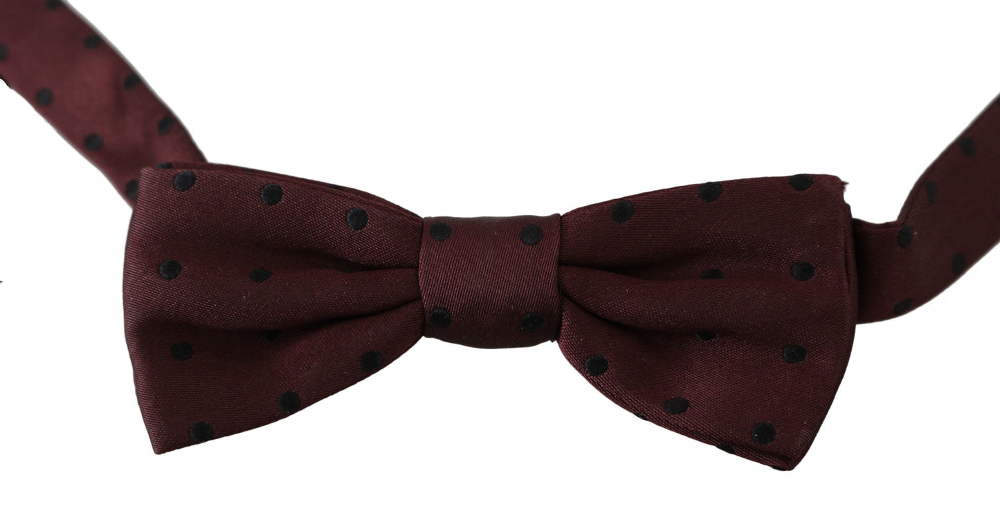 Dolce & Gabbana Elegant Silk Purple Dotted Bow Tie