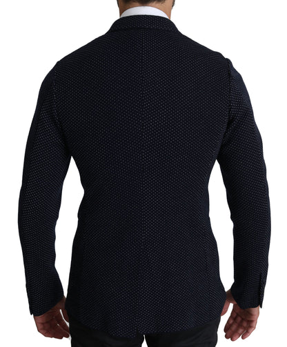 Dolce &amp; Gabbana Elegante blazer slim-fit de lunares azul oscuro