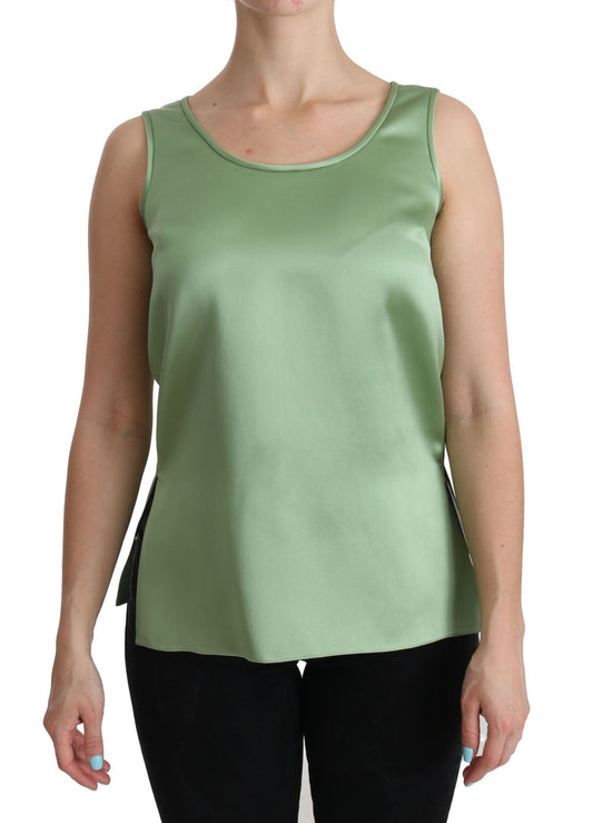 Dolce &amp; Gabbana - Top sans manches en soie - Vert menthe clair