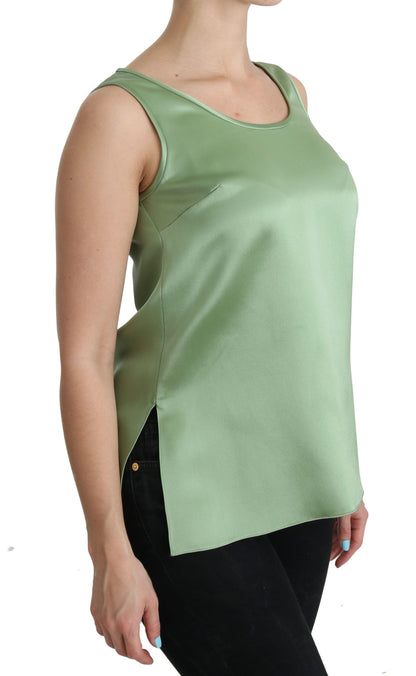 Dolce &amp; Gabbana - Top sans manches en soie - Vert menthe clair