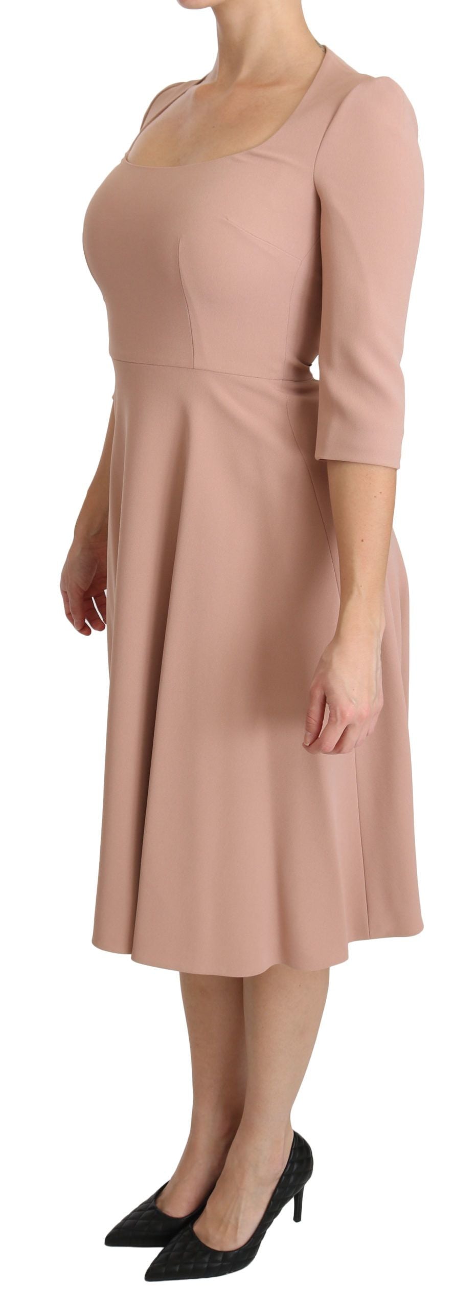 Dolce &amp; Gabbana - Robe trapèze rose clair longueur genou