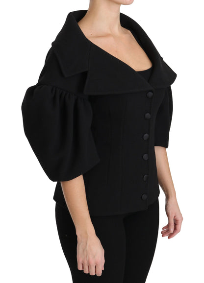 Manteau en laine vierge noire Dolce &amp; gabbana