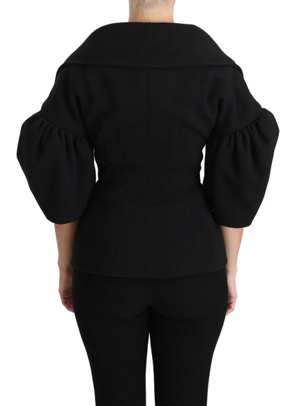 Manteau en laine vierge noire Dolce &amp; gabbana