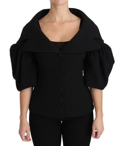 Manteau en laine vierge noire Dolce &amp; gabbana