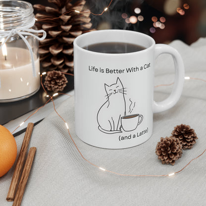Mug - Life Is Better With A Cat and a Latte