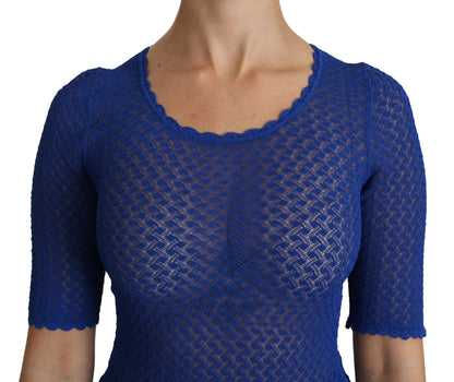 Blouse transparente bleue Dolce &amp; Gabbana