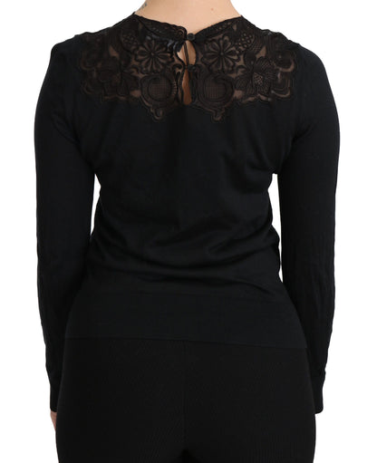 Blouse en dentelle noire en soie mélangée Dolce &amp; gabbana