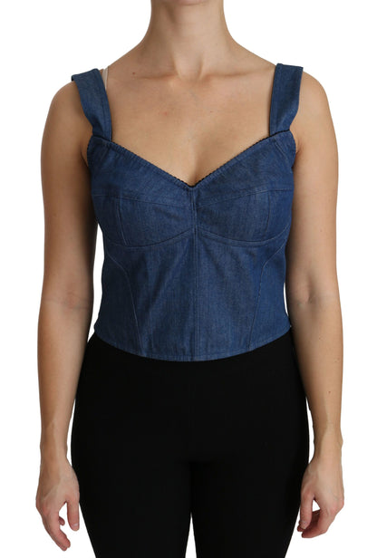 Dolce &amp; Gabbana - Haut bustier sans manches - Bleu