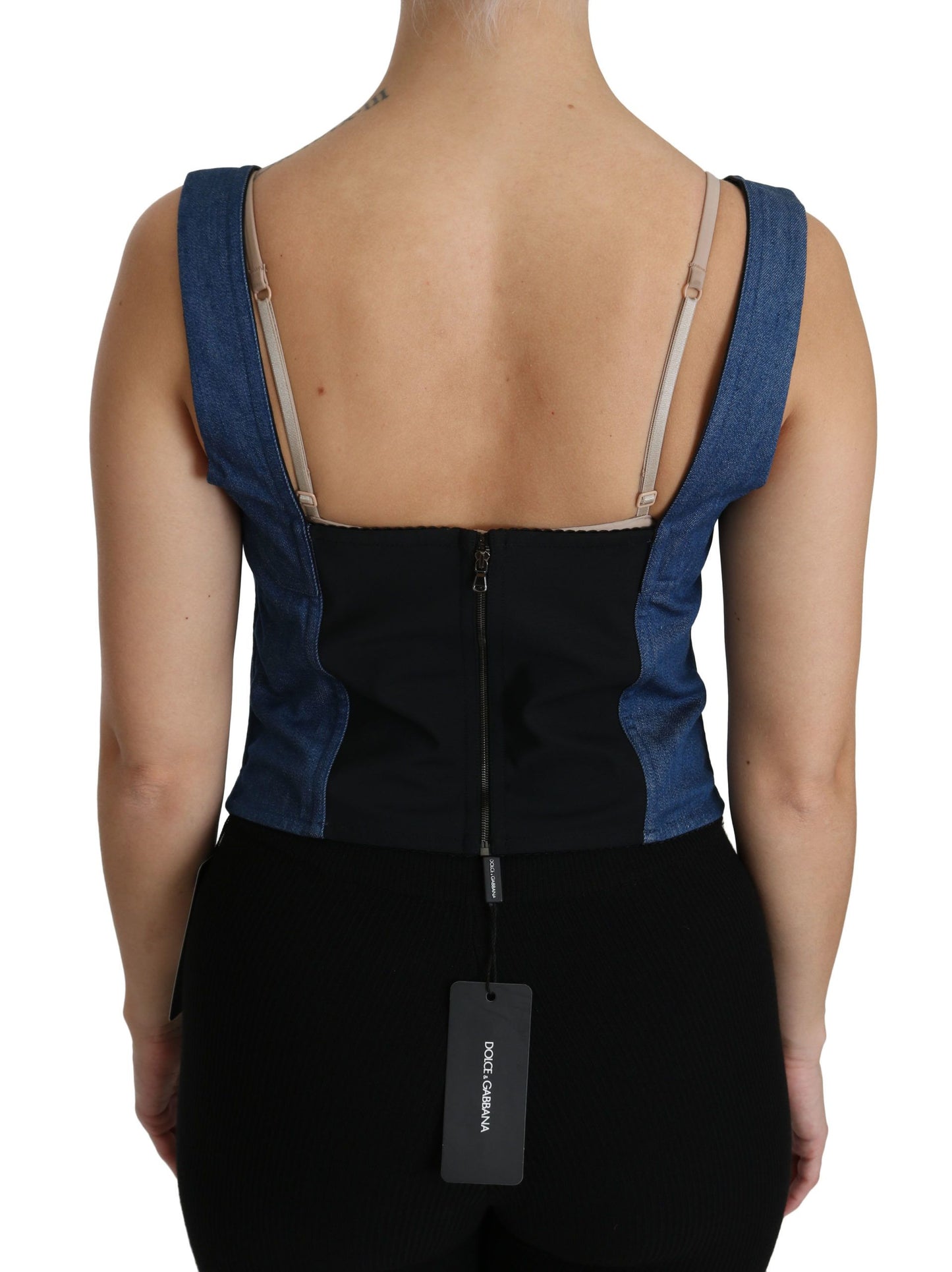 Dolce &amp; Gabbana - Haut bustier sans manches - Bleu