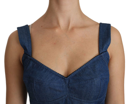 Dolce &amp; Gabbana - Haut bustier sans manches - Bleu