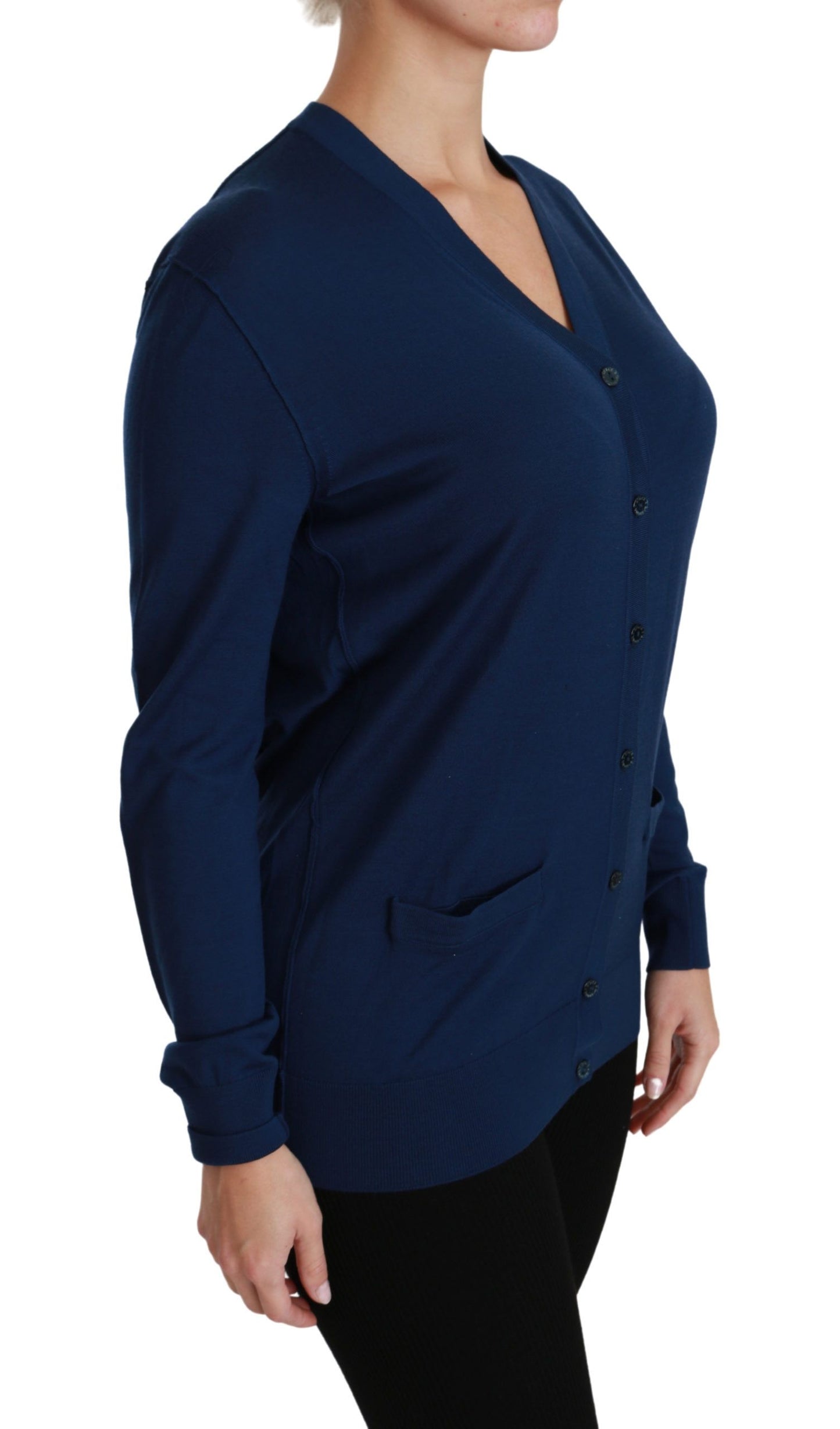 Cardigan en laine vierge bleue Dolce &amp; gabbana