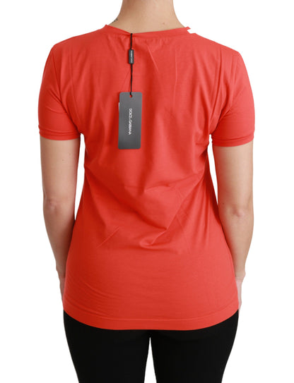 Dolce &amp; Gabbana T-shirt rouge à manches courtes et col rond