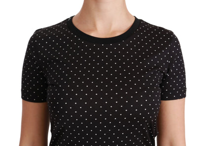 Dolce &amp; gabbana t-shirt en coton à col rond à pois noir