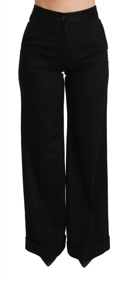 Dolce &amp; gabbana pantalon évasé en cachemire taille haute