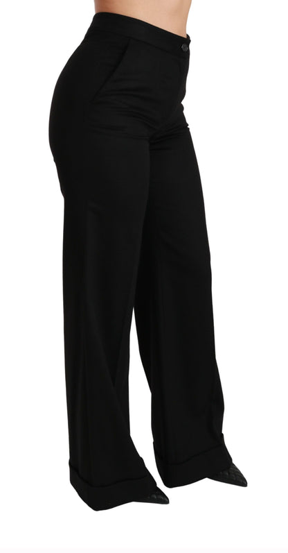 Dolce &amp; gabbana pantalon évasé en cachemire taille haute