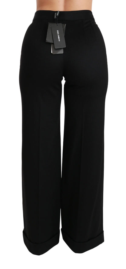 Dolce &amp; gabbana pantalon évasé en cachemire taille haute