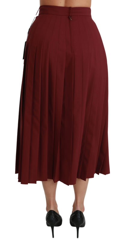 Jupe taille haute en laine vierge rouge Dolce &amp; gabbana