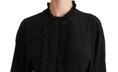 Blouse à manches courtes en soie noire Dolce &amp; gabbana