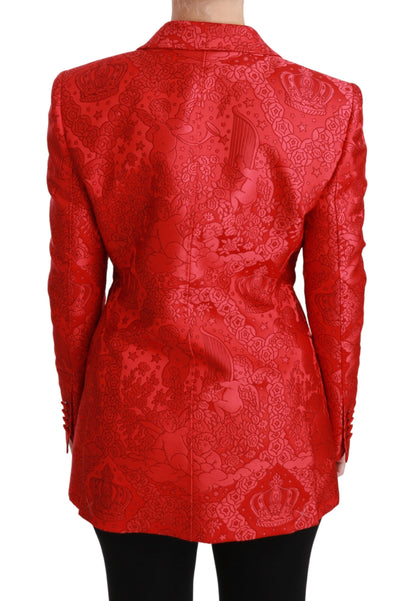 Dolce &amp; Gabbana Blazer rouge à motif d'ange floral