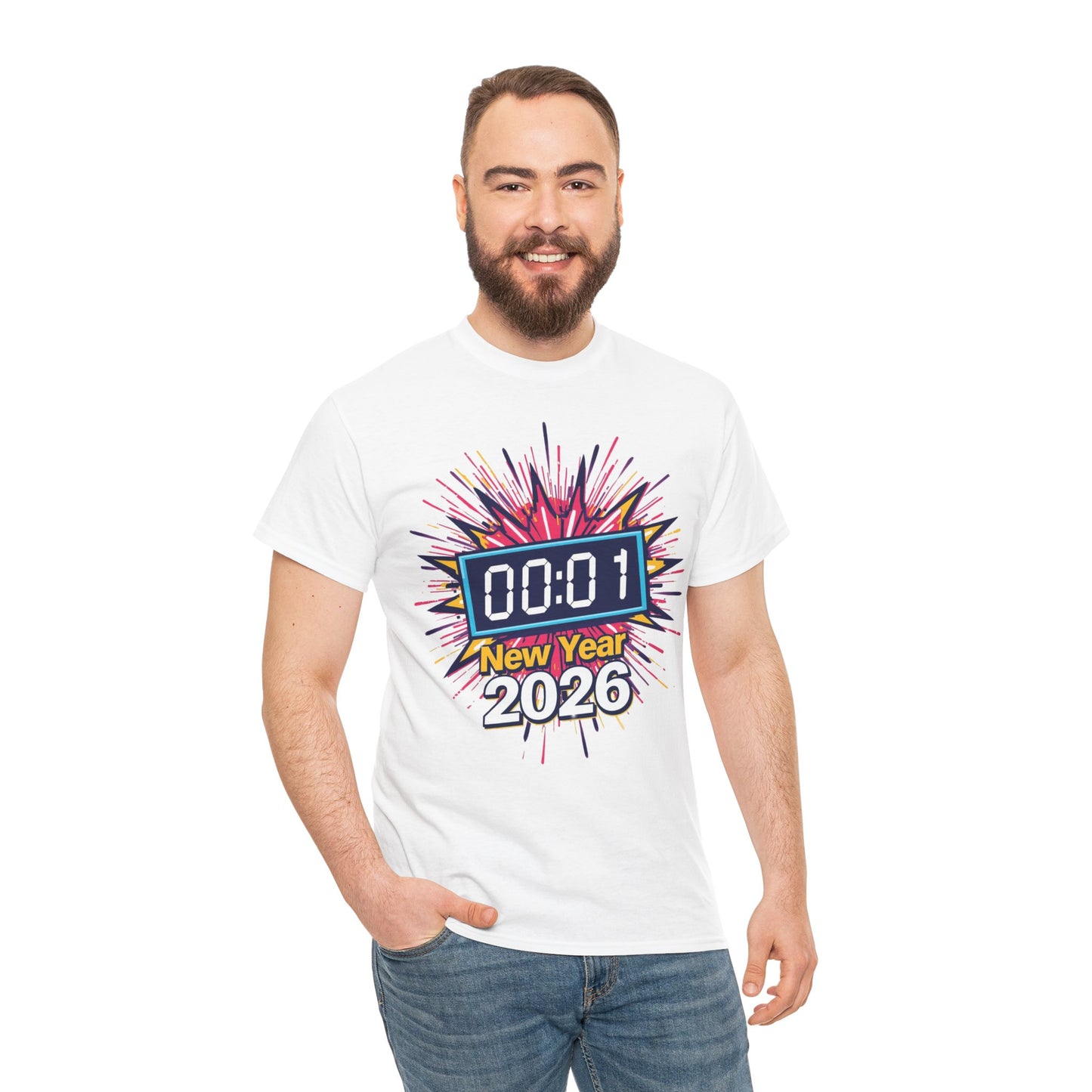 New Year 2026 Tee - 00:01 Countdown Fireworks T-Shirt