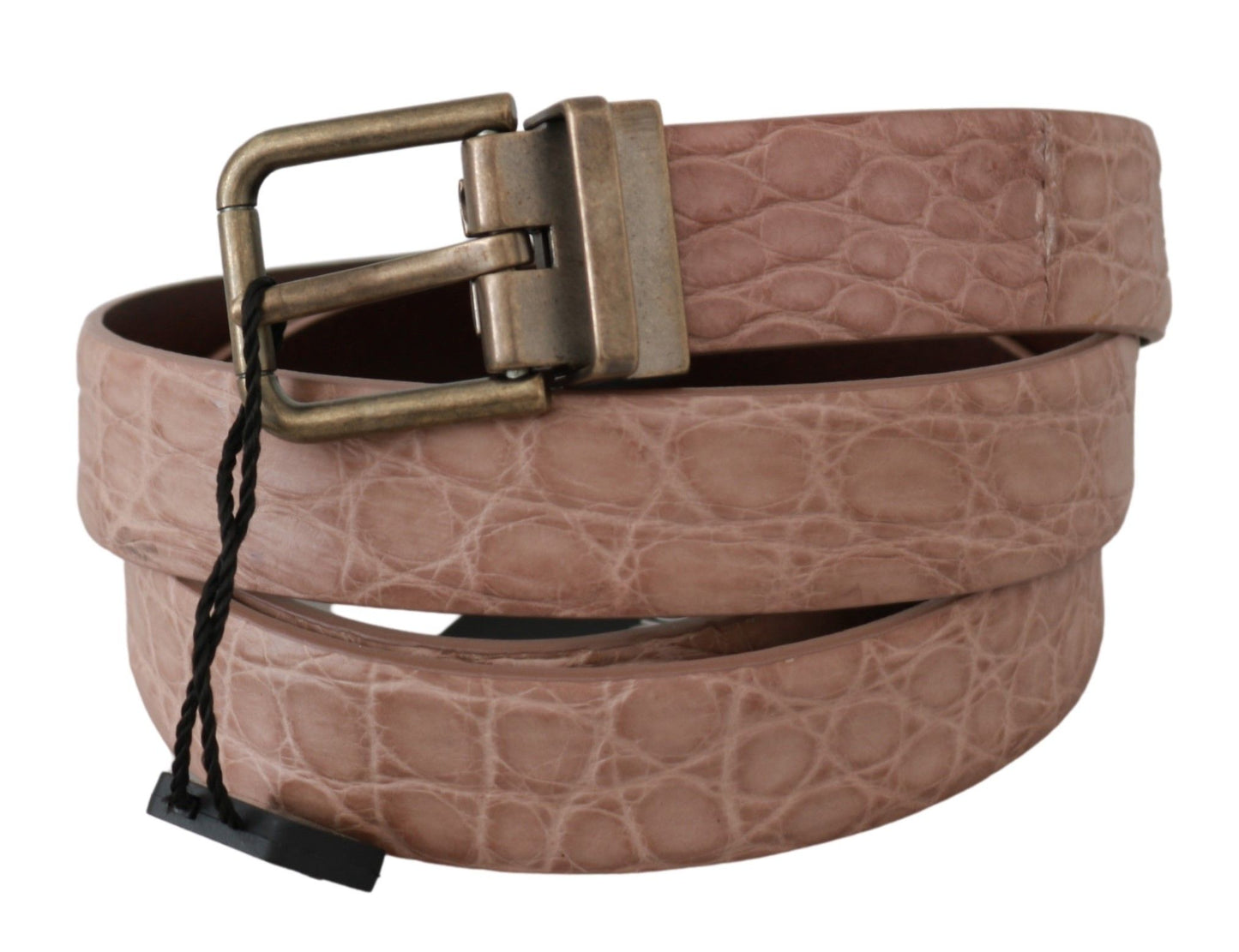 Ceinture à boucle dorée brossée en peau exotique Dolce &amp; gabbana