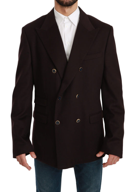 Dolce &amp; Gabbana Elegante blazer de cachemira Taormina burdeos
